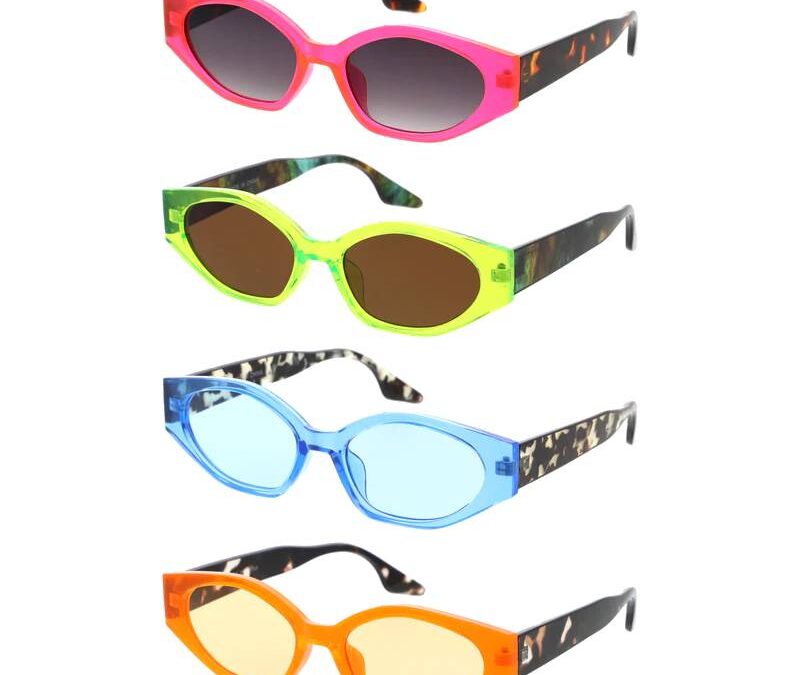 Neon Frame Oval Lens Sunglasses