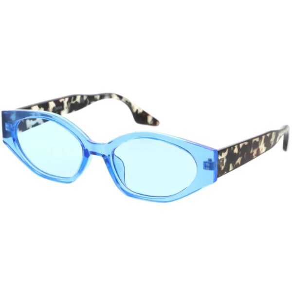 Neon Frame Oval Lens Sunglasses blue