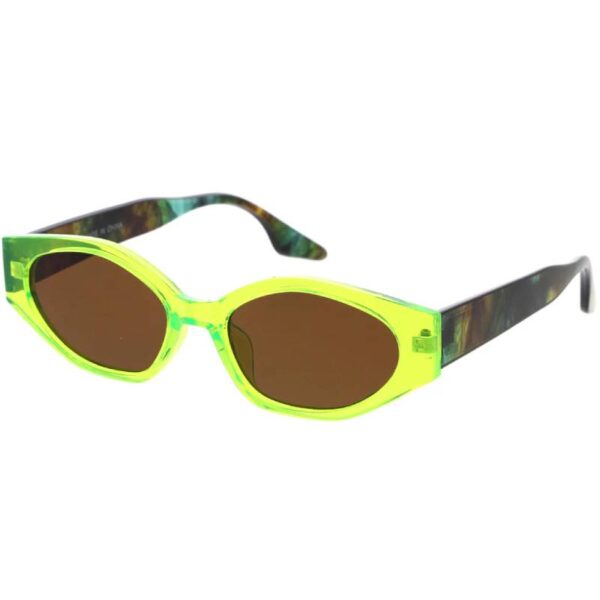 Neon Frame Oval Lens Sunglasses green