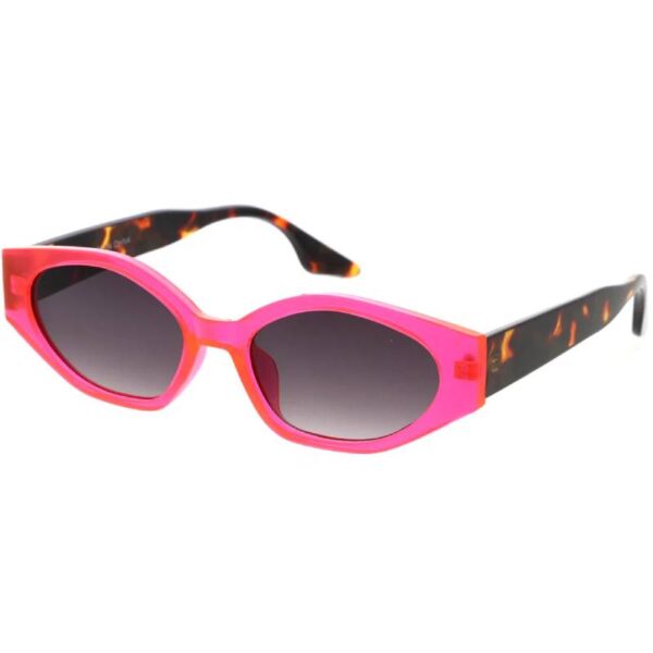 Neon Frame Oval Lens Sunglasses pink