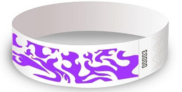 Wristbands - white with purple flames
