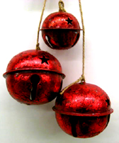 Red Round metal bells hanging ornament