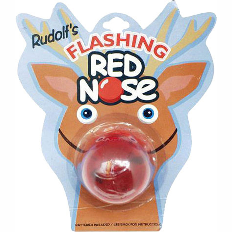 Flashing red rudolph reindeer nose