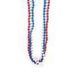 Metallic Patriotic Bead Necklaces Red, White and Blue Dozen