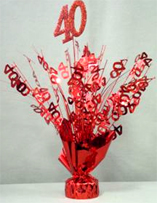 Red "40" Balloon Centerpiece