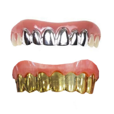 Grillz Costume Gold Metallic Teeth
