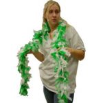6 Foot Feather Boa - Green & White