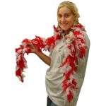 6 Foot Feather Boa - Red & White