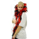 6 Foot Feather Boa - Red & Black