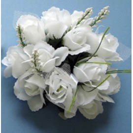 Bridal Rosebud Candle Ring - White, 6 Inch
