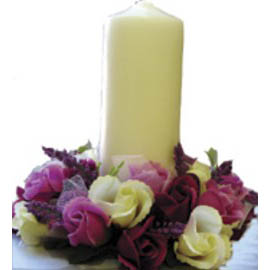 Bridal Rosebud Candle Ring - Rose Splendor, 9 Inch