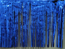 Metallic Foil Curtain - Blue