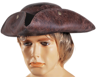 Brown Leatherette Pirate Hat