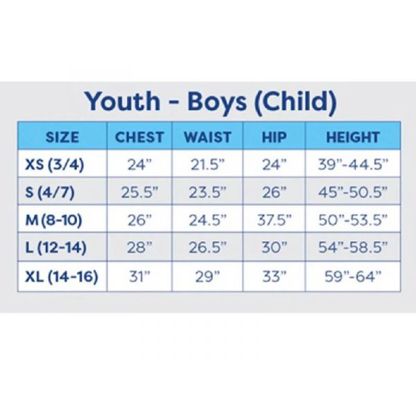 kroeger youth boys size chart