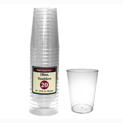 10 ounce clear plastic tumblers