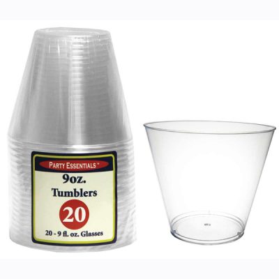 9 ounce clear plastic tumblers