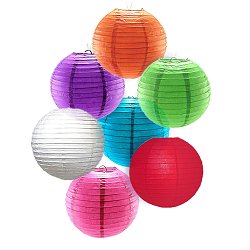thumbnail image 2 of Round Paper Lanterns 8 Inch Burlap Print Paper Lanterns - 24 Pack 2 of 13