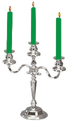Holiday Green Taper Candles