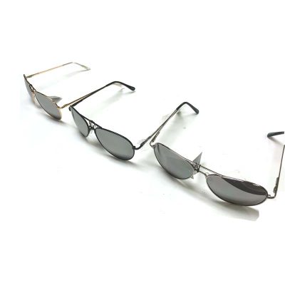 Mirror Lens Aviator Sunglasses Wire Frame Gold, Black, or Silver