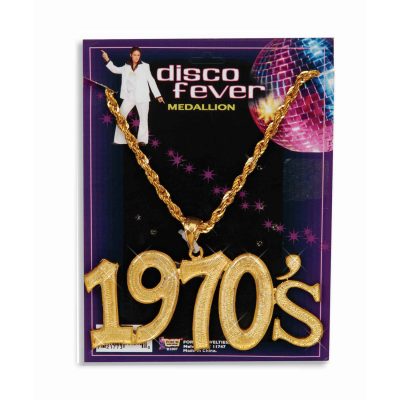 Disco Fever 1970s Gold Necklace