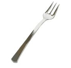 Silver metallic tasting forks