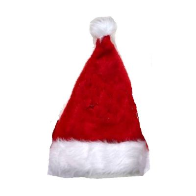 deluxe plush red white santa hat