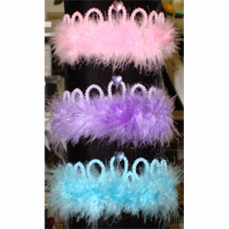 Plastic Tiaras with Stones and Marabou
