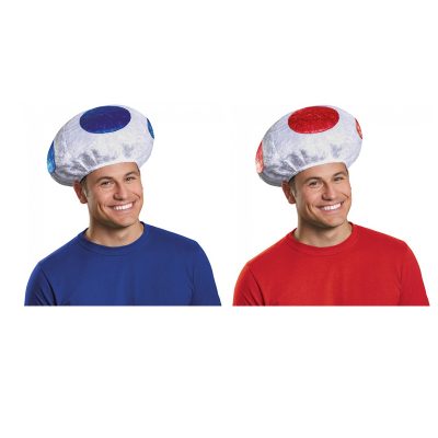 Nintendo Mario Brothers Toad - stuffed mushroom hats