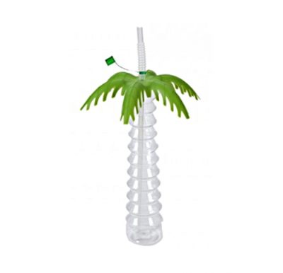 Palm Tree Drinking Cup with Straw