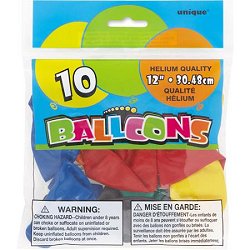 Assorted Colors 12" Latex Balloons