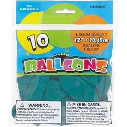 Teal 12" Latex Balloons
