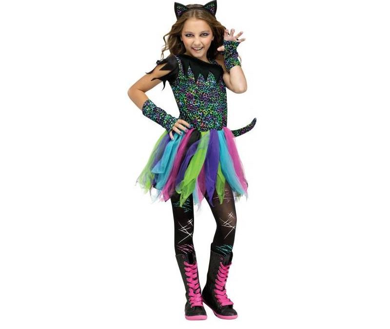 Wild Rainbow Cat Girl Costume
