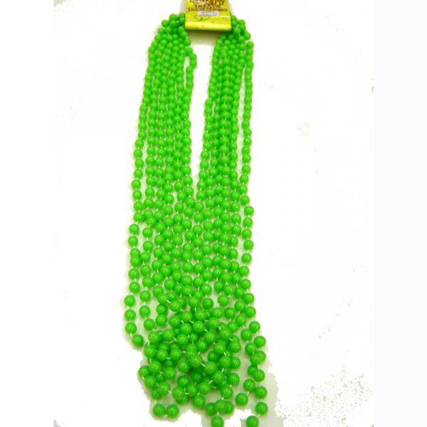 Lime green opaque mardi gras beads