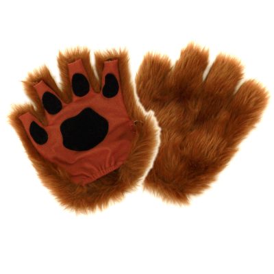 Brown plush fabric animal paws