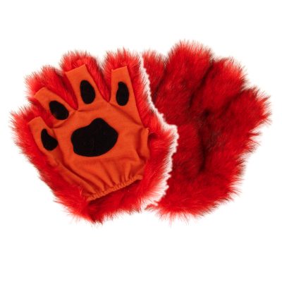 Orange plush fabric fingerless paws
