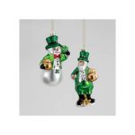 Irish Santa Snowman Ornaments