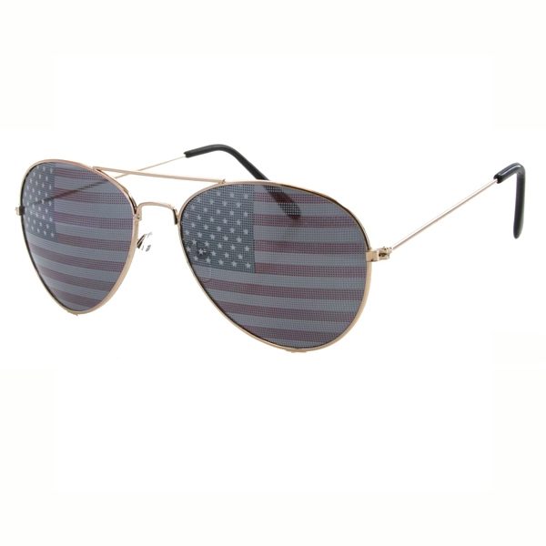 U.S. Flag Print Aviator Sunglasses