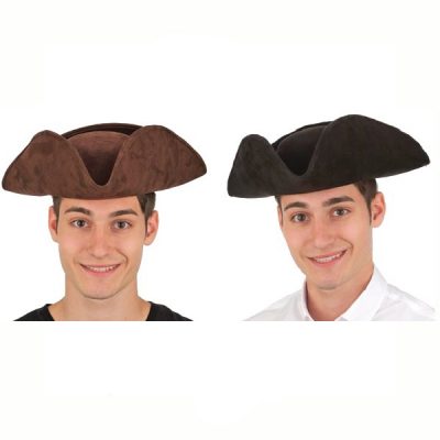 Imitation Suede Tricorne Hat Pirate Revolutionary Soldier