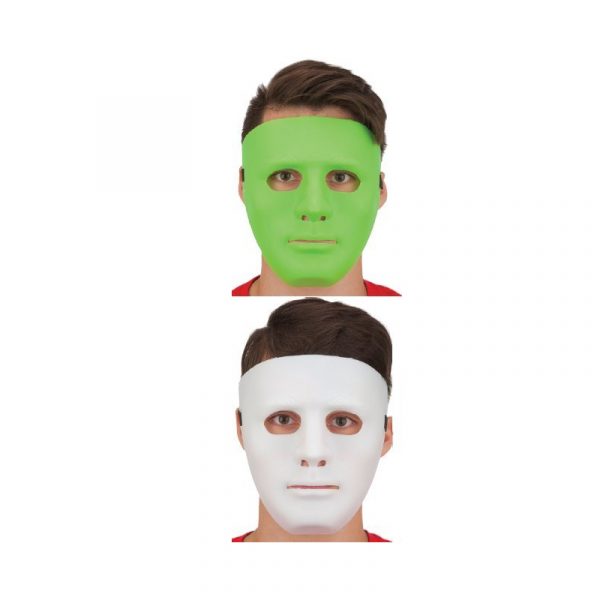 Plastic full face mask - White or Lime Green