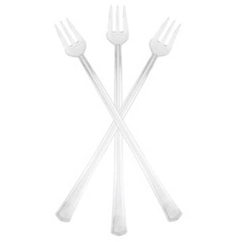 Cocktail Forks Clear Plastic