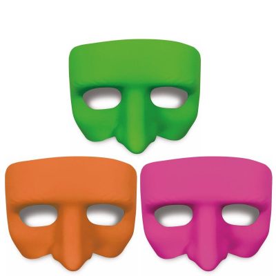 Black Light Responsive Half Mask Lime Green Pink Orange