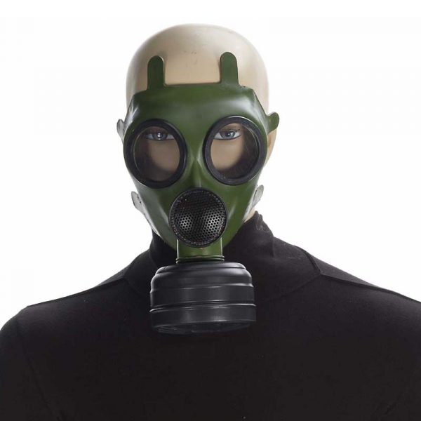 Green rubber full-face gas mask