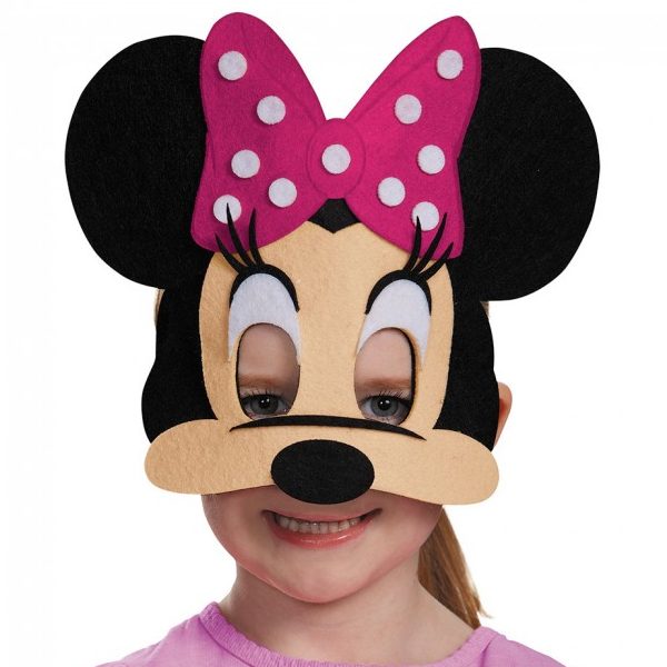 Felt Mickey and Minnie Mouse face masks