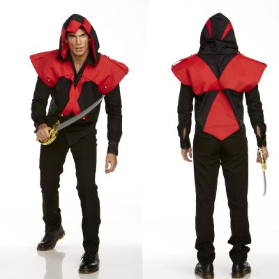 Pirate Assassin Hooded Vest Adult Costume