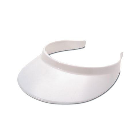 White plastic sun visor with soft foam padding