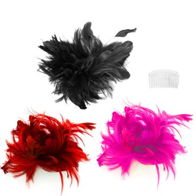 Costume Bendable Feather Headpieces w Comb