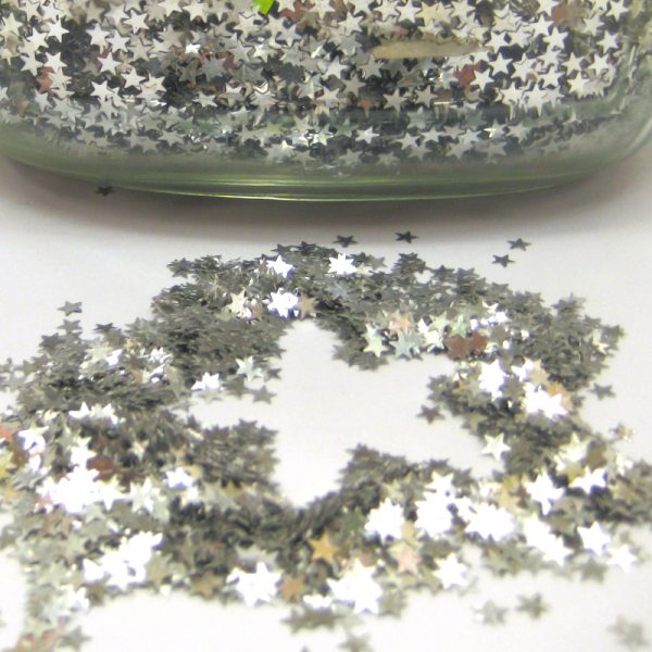 Silver glitter star shape