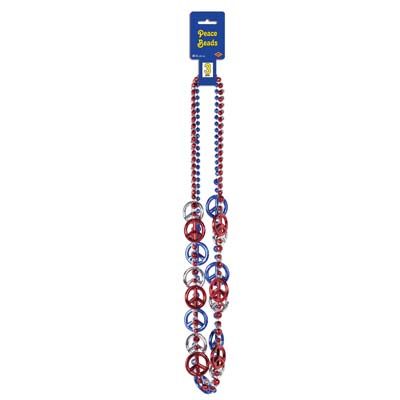 Patriotic Peace Sign Beads