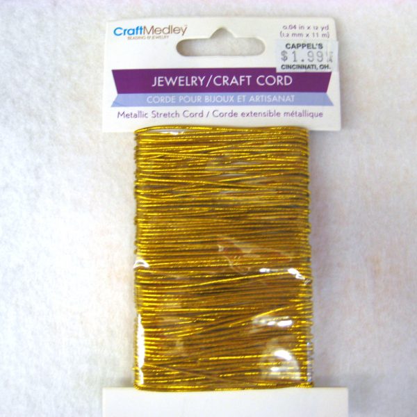 Gold Metallic Elastic Jewelry Craft Cord