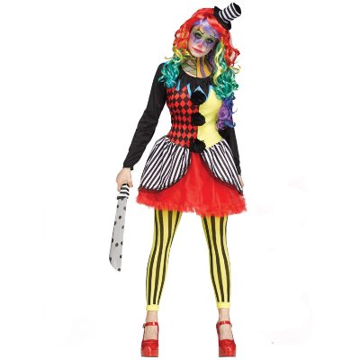 Freakshow Clown Adult Dress Hat Footless Tights